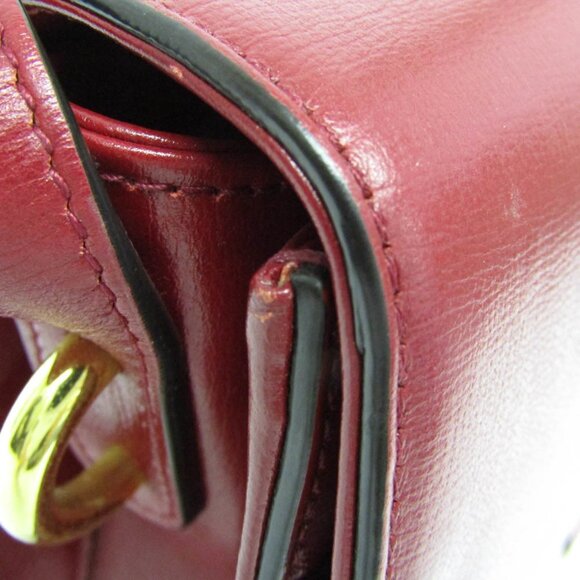 GUCCI Red Leather GG Marmont Shoulder Bag - Picture 10 of 16